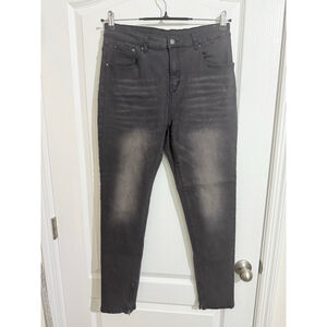 Men's MANFINITY Small Charcoal Skinny Jeans with Zipper Ankles